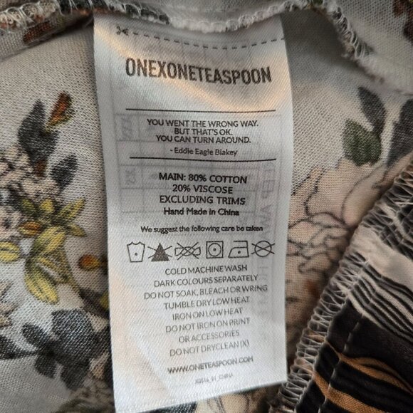 One Teaspoon Peasant Blouse Small Floral Lace up High Low Cottagecore fairy - Picture 5 of 15